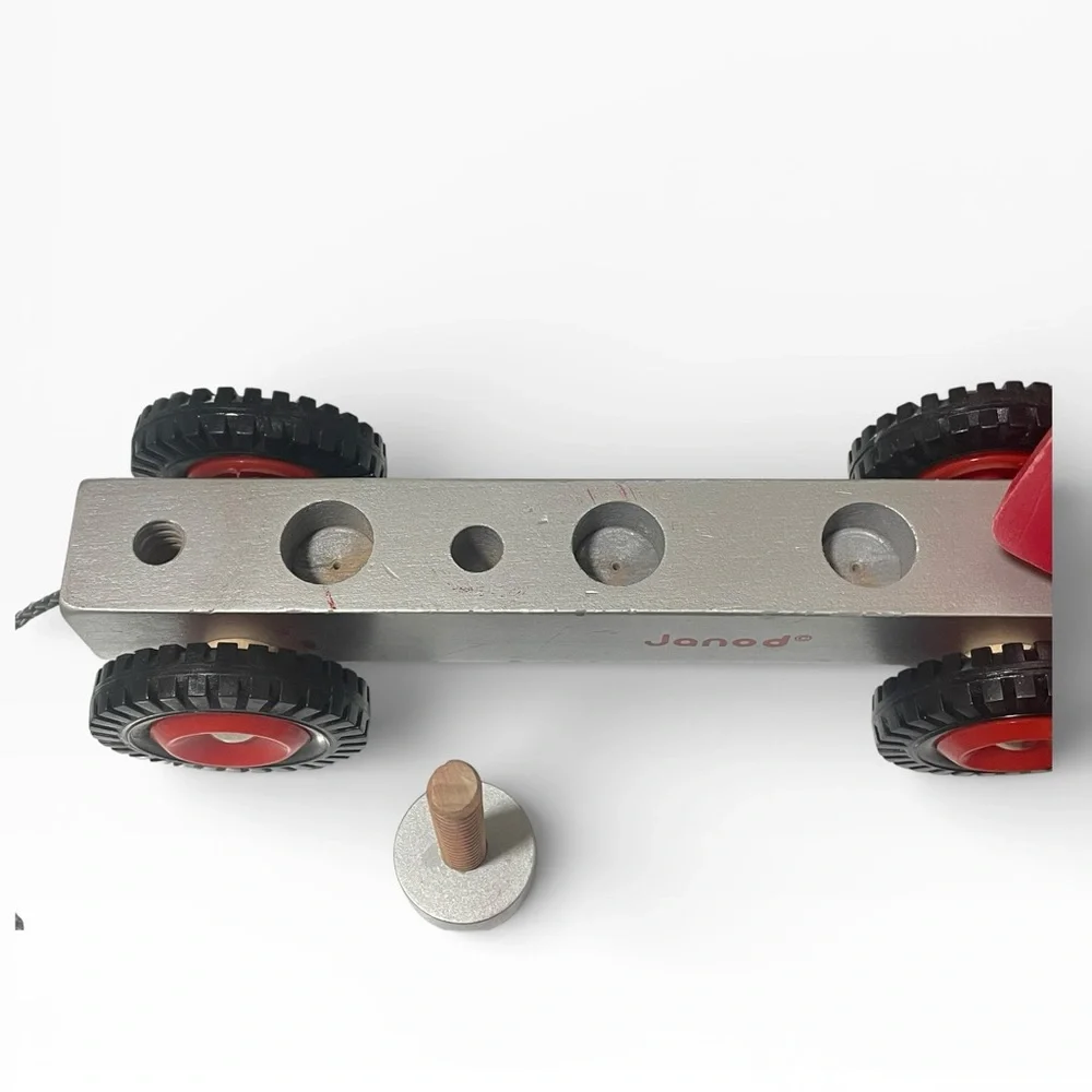 Janod Wooden Truck Construction Pull Toy Creative Montessori Learning STEM Wood‎
